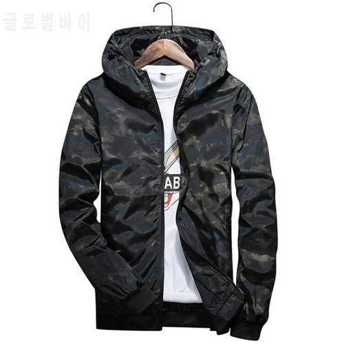 Men sportswear jackets mens spring autumn casual camouflage hoodie jacket outwear waterproof windbreaker coat hip hop clothes