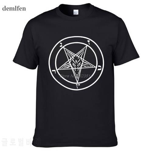 Pentagram Gothic Occult Satan New Mens Fashion Short-sleeve Round Collar T-shirt Cool Tops Tees