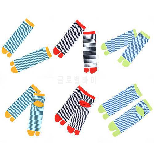 5 Pairs Unisex Men Women Socks Japanese Kimono Flip Flop Sandal Split Toe Tabi Ninja Geta Socks Cute Striped Couples Short Sock