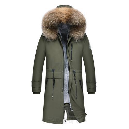 2022 New Men Winter Parka Alaska Luxury Overcoat Army Parka Men Padded Coat Jacket Hooded Long Winter Coat Real Raccoon Fur