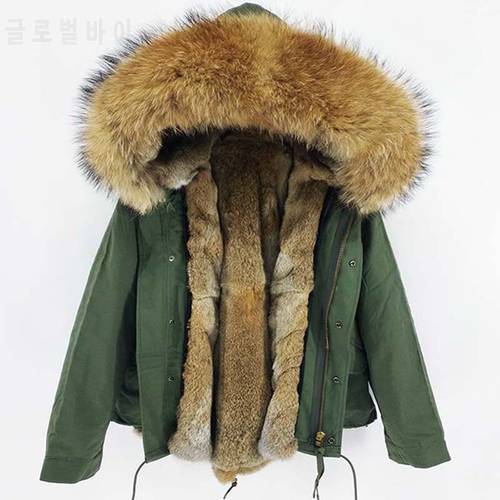 Real Rabbit Fur Mens Fur Parka With Big Genuine Raccoon Collar High Quality 2022 New Fashion Mens Winter Outwear Jacket