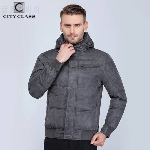 CITY CLASS New Men Winter Jackets Fashion Leisure Hat Short Cotton-Padded Isoft Warm Winter Parkars Jacket Free Shipping 603