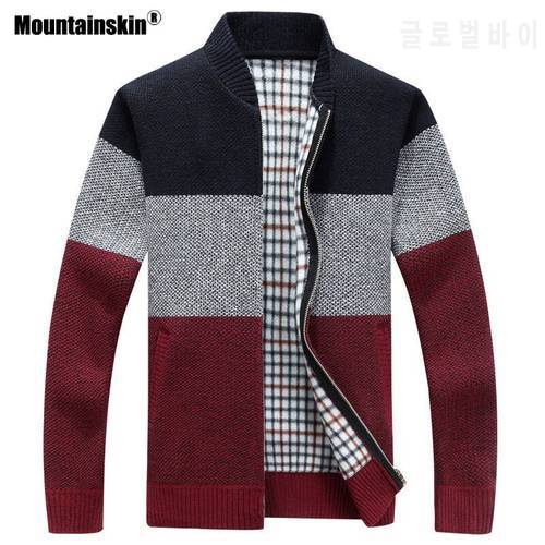 Mountainskin New Winter Men&39s Jackets Thick Cardigan Coats Mens Brand Clothing Autumn Gradient Knitted Zipper Coat SA580