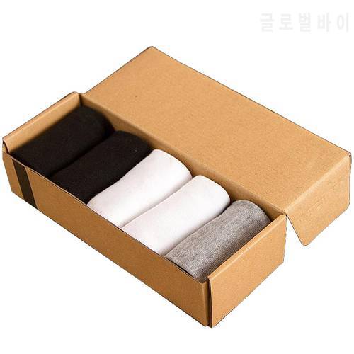 Good Quality 5 Pairs Fashion Black White Gray 3 Colors Casual Solid Pure Color Sock Quality Autumn Winter Men&39s Socks For Men