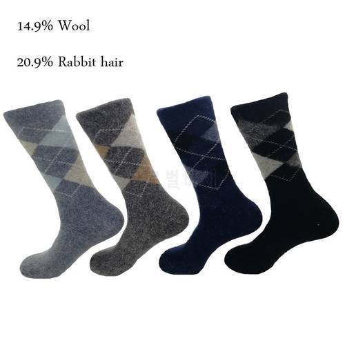 Man Socks High Quality Thick Angola Rabbit&Merino Wool Socks 3pairs/lot Classic Business Winter Warm Socks For Men Long socks