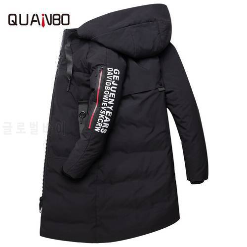 Winter Couple Models Down Jacket Thick Warm Long Fashion Hooded Coat 90% White duck down Slim Parkas Plus size