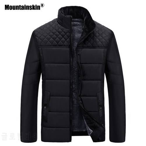Moutainskin Winter Men Parka Coats Warm Fleece Cotton Jackets Thermal Thick Male Casual Snow Coat Mens Brand Clothing SA840