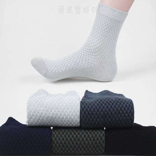 Bamboo Fiber Men&39s Socks Casual Solid Color Cotton Socks Business Antibacterial Breathable Men Sock Winter Warm Mid Tube Socks