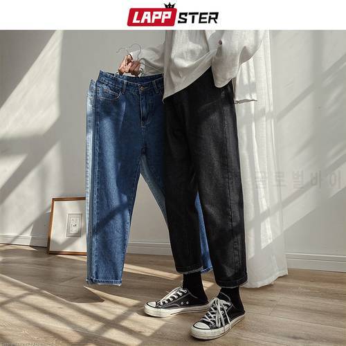 LAPPSTER Men Spring Black Korean Colors Jeans 2022 Mens Streetwear Blue Denim Pants Male Fashions Skinny Clothes Plus Size