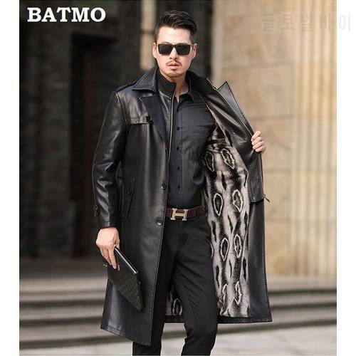 BATMO 2023 new arrival winter high quality Faux Fur thicked long trench coat men,men&39s parkas,winter jackets men,plus-size 6868