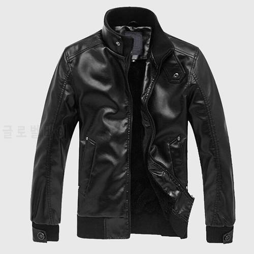 New Autumn Men&39s PU Leather Jacket For Men Fitness Fashion Male Stand Collar Coat Motorcycle Leather Jacket Casual Slim Brand