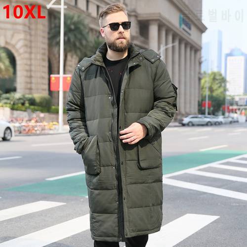 Big size brand Men&39 large size winter jacket male over the knee thick warm long down coat duck down jacket men oversized