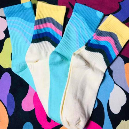 Adult Mid Calf Crew Air SH Socks Max Direction Arrow Shanghai Limited Limit Sean Wotherspoon Cotton Sports Sky Sea Ocean Wave