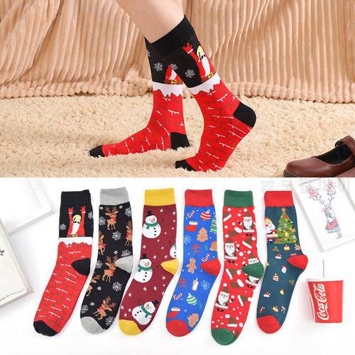2020 Christmas Series Cotton Men Tube Socks Funny Happy Personality Cartoon Men&39s Long Socks absorbs Sweat Thicken
