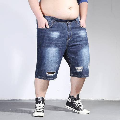 Men&39s Shorts Large Sizes 2022 Hot Summer Male Bermuda Jeans Torn Big Breeches Destressed Denim Ripped Short Men Plus Size Shorts