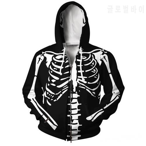 YX GIRL Shipping Skeleton Zip-Up Hoodie Jacket Men&39s/women Hoody Sweatshirt EUR Size XS-5XL Pullover Tops Hip