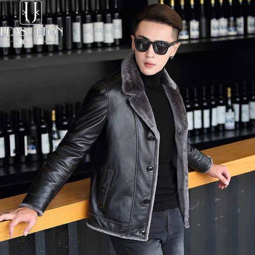 2020 New Winter Men&39s Real Fur Coats Sheep Skin Genuine Leather Male Casual Business Leather Jacket Large Size M-5xl Outwear D89