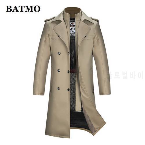 BATMO 2020 new arrival autumn&winter wool liner long trench coat men ,warm jackets men,811