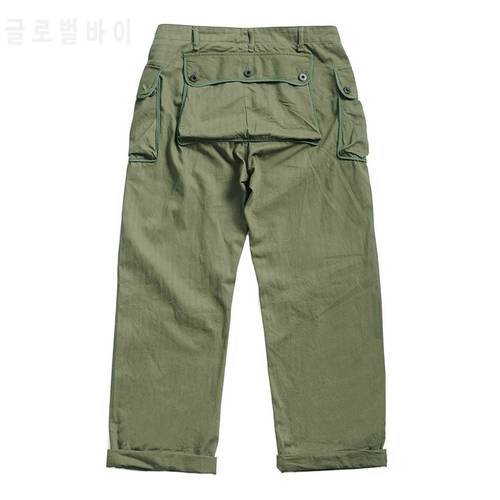 P44-0001 World War 2 Us Military Style Usmc Hbt Trousers Mens Cotton Vintage Slim & Straight Fitting Casual Pants