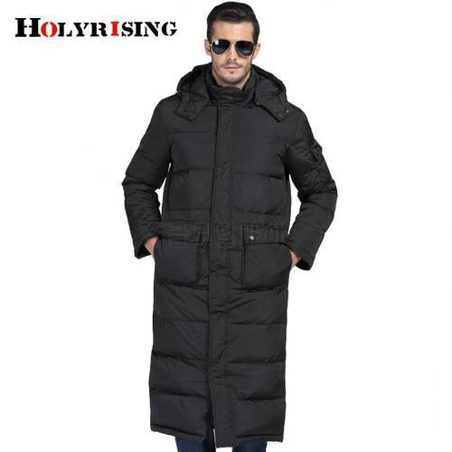 Holyrising Men Down Jackets X-long Men&39s Down Coat Top Quality 80% White Duck Down Jacket with Hood Winter Jacket Warm 18380-5