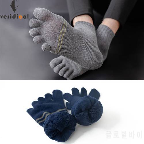5 Pairs/Lot Winter Terry Five Finger Socks Thermal Warm Thick Cotton Anti-Bacterial Breathable Athletic Sport Socks With Toes