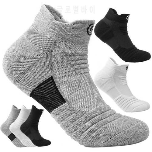 1Pair Men Socks Running Stockings Men Short Socks Thick Sweat-Absorbent Outdoor Sports Walking Stockings Basketball Stockings
