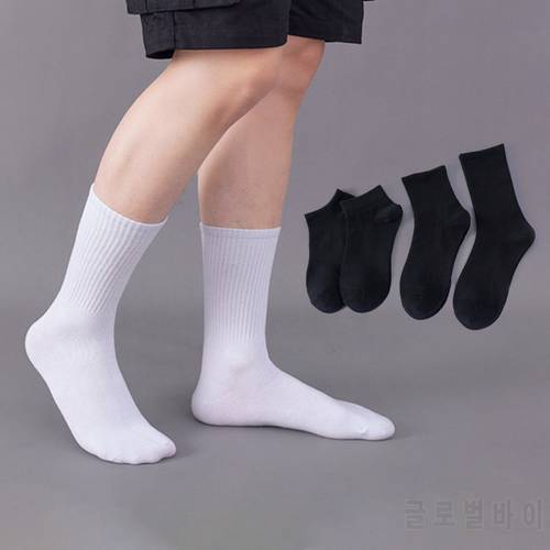 10pairs/lot Solid Cotton Socks Men Fashion Long Socks Man Casual Business Socks Black White Gray Calcetines Meias