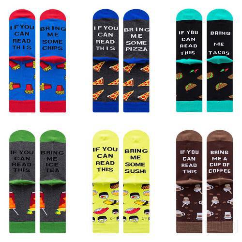 Happy Mens Socks Cotton Colorful Men&39s Socks Beer Pizza Painting Combed Cotton Crew funny Socks