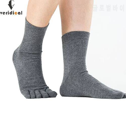 Veridical 6 Pairs/Lot Mens Cotton Toe Socks Solid Business Work Party Dress Five Finger Socks Good Quality Hot Sale Man Socks