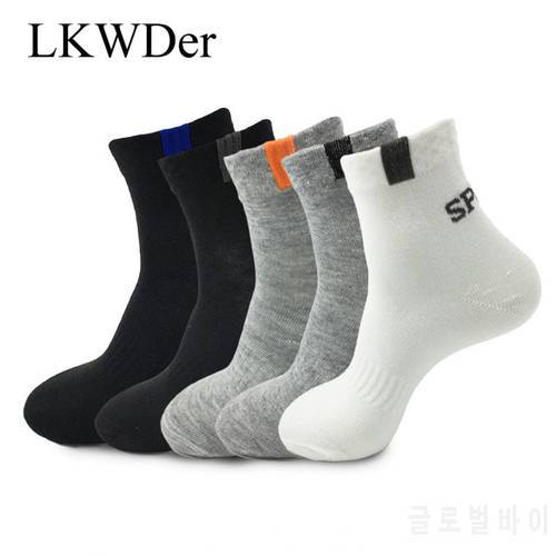 LKWDer 5 Pairs/lot Spring Autumn Men&39s Long Tube Cotton Socks Men Sweat-absorbent Casual Deodorant Sports Socks Meias Wholesale