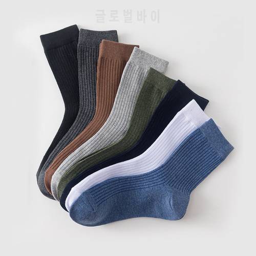 Soft Cotton Men Crew Socks Casual Solid Colors Black White 8 Colors Sock Spring Summer Autumn Style 1 Pack
