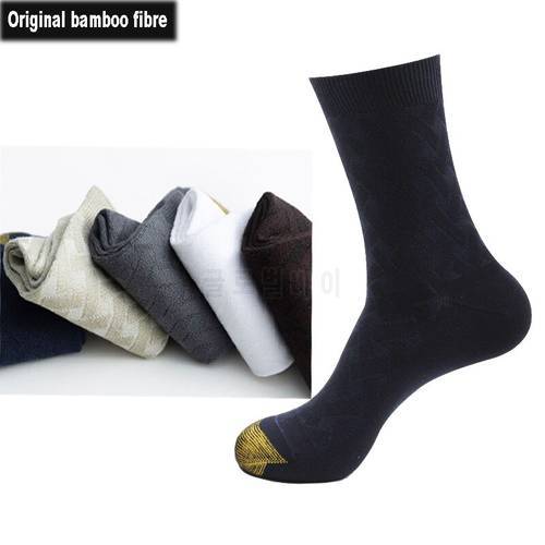 2020 New Original Bamboo Fiber Men Business Socks Breathable Sweat-Absorbent Casual Male Socks Antibacterial Comfortable Man Sox
