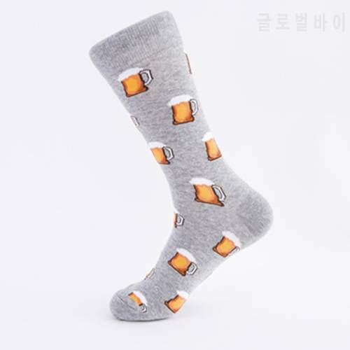 New for 2020 Big Size Cartoon Men&39s Socks Cotton with Beer Burger Happy Socks for Men Meias 51401