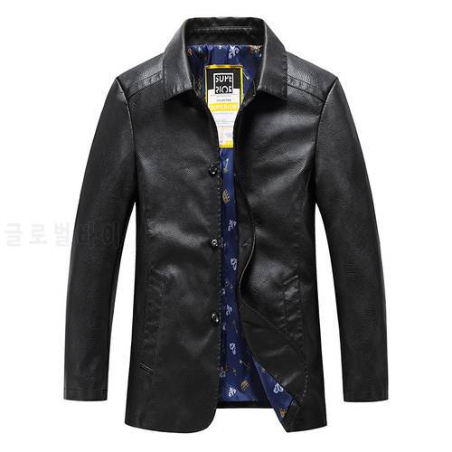 Soft Leather Jacket Men Brand Autumn Winter Jacket Black Gray Fur Lining Warm Leather Coat Men&39s Clothing Outerwear MY257