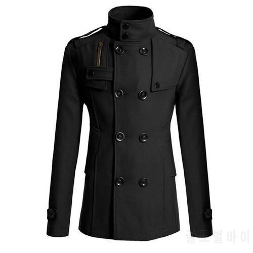 Trench Coat Men Winter Black Jacket Men&39s Wool Coat Casacos Casual Slim Men&39s Long Coat abrigos para hombre