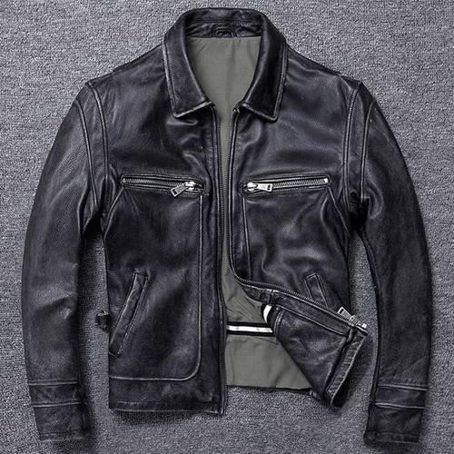 Free shipping.Dermis Brand new men cowhide coat.Natural quality men&39s genuine Leather jacket.бычина vintage leather clothes