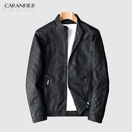 CARANFIER2019 New Arrive Motorcycle Leather Jacket Men Men&39s Leather Jackets Fashion Street Style Masculina Mens Leather Coats