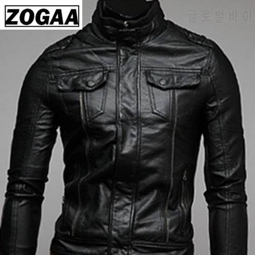 ZOGAA 2020 Hot Sale Gentlemen Cavalier PU Leather Jacket Vintage Retro Moto Faux Punk Leather Jackets Motorcycle Clothing Coats