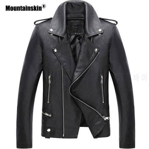 Mountainskin New Men&39s Leather Jacket Autumn Cool Men Fashion PU Coat Male Short Motorcycle Leather Jacket Brand Clothing SA792