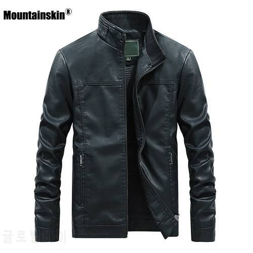 Mountainskin 2021 New Men&39s Leather Jacket Autumn Winter PU Coats Men Brand Clothing Fashion Business Outerwear Male Coat SA710