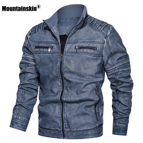 Mountainskin Leather Jacket Mens Winter Autumn Men&39s Motorcycle PU Jacket Fashion windproof Coats Male Brand Clothing 6XL SA791