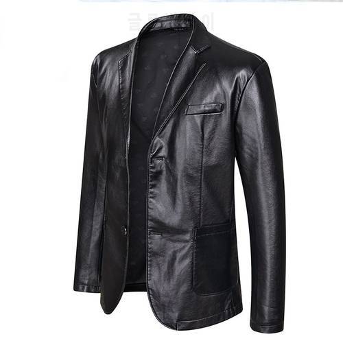 New Fashion Leather Jackets Men&39s Jacket Button Outwear Men&39s Coats 2022 Spring Autumn PU Jacket Coat Plus Size 5XL 6XL 7XL