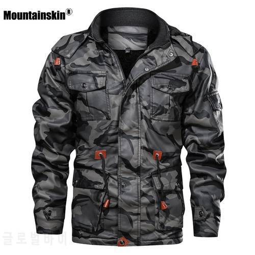 Mountainskin Men&39s Leather Jackets Winter Fleece Thick Mens Hooded PU Coats Male Fashion Motorcycle Outwear Brand Clothing SA724