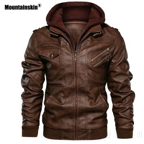 Mountainskin New Men&39s Leather Jackets Autumn Casual Motorcycle PU Jacket Biker Leather Coats Brand Clothing EU Size SA722