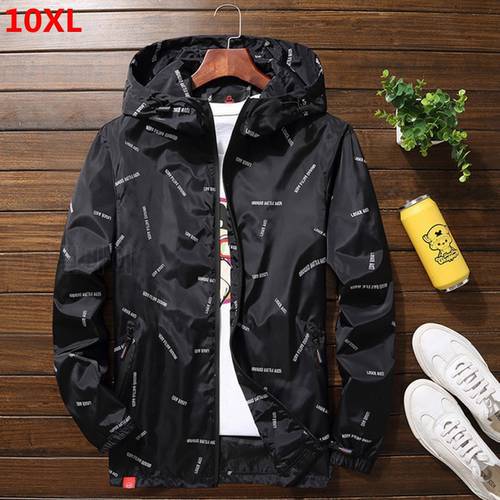 Thin section Spring and autumn plus size hooded jacket 9XL men&39s jacket casual jacket 10XL 8XL coat men