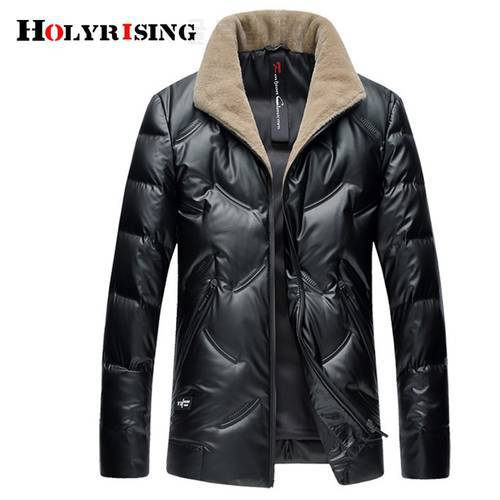 Holyrising Men Down Jackets Warm Hombre Streetwear Windproof Outwear Thicken Coat For Men Zipper Thermal Jacket 18940-5 M-4XL