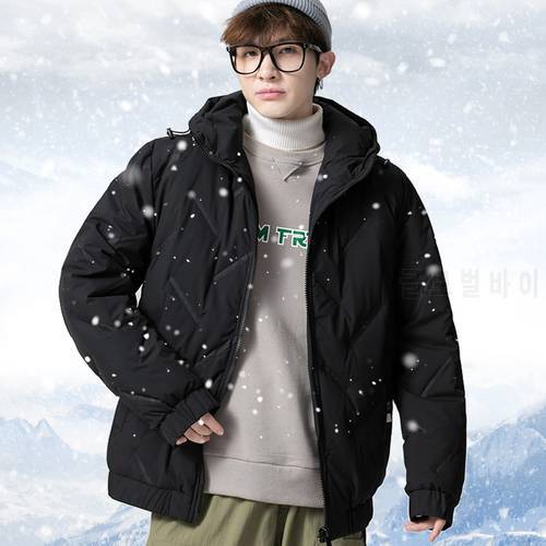 85% White Down Jacket Men Autumn Winter Jacket Korea Fashion Men Warm Coat Hooded Parkas Zipper Coat Outwear Men High Quality