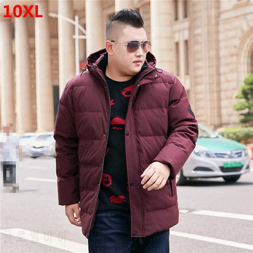 Winter new mens hooded down jacket oversized people Large plus size mens 8XL jacket warm thick 7xl