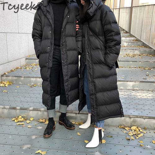 Tcyeek Winter Coat Female Male Fashion 90% Duck Down Jacket Men Hooded Thick Warm Long Womens Jackets Abrigos Hiver 198001LW884
