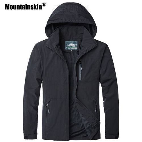 Mountainskin Spring Autumn New Men&39s Jackets Waterproof Windproof Windbreaker Hooded Male Coats Mens Brand Clothing 5XL SA523
